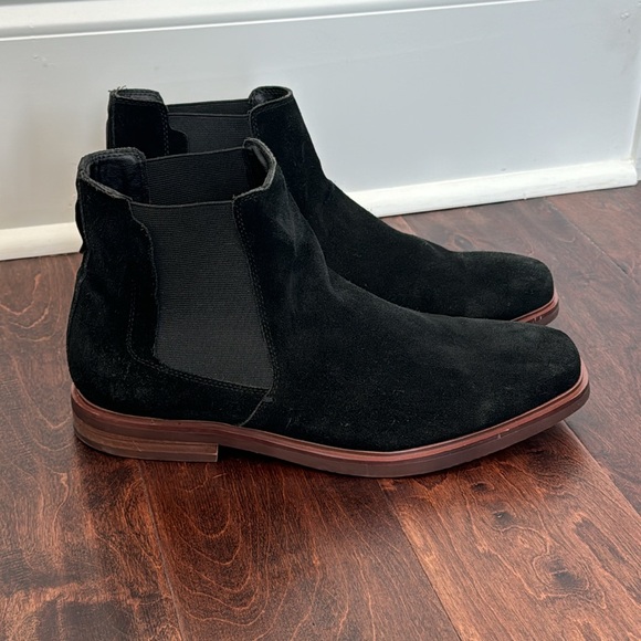 Steve Madden Men’s Black Suede Leather Ankle Boots Booties Fall Winter, size 12 - Picture 4 of 7